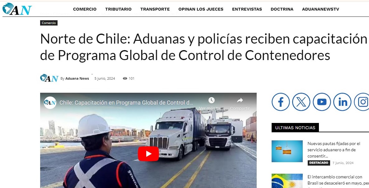 Norte de Chile: Aduanas y policías reciben capacitación de Programa Global de Control de Contenedores