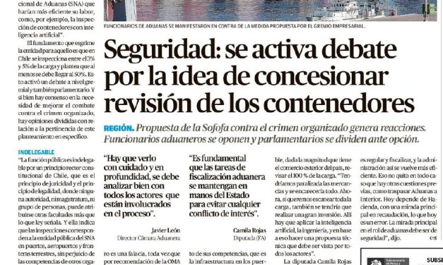 Seguridad: se activa debate por la idea de concesionar revisión de los contenedores