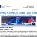 ENCASILLAMIENTO del SNA a pasos de la promulgación y será LEY: se despacha del parlamento para su promulgación “Ley de Cumplimiento Tributario” aprobando nueva planta y proceso de  encasillamiento del Personal del Servicio de Aduanas 