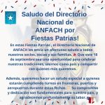 Saludo del Directorio Nacional de ANFACH por Fiestas Patrias