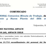 Anfach NACIONAL Comunica Minuta de Trabajo, de Actual Estado Encasillamiento y Nueva Planta del SNA en proceso de negociación